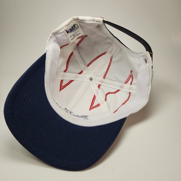 Vintage Men's The Railroad Hat Cap Shark's Tooth Blue Leather Strap Back - Picture 9 of 9